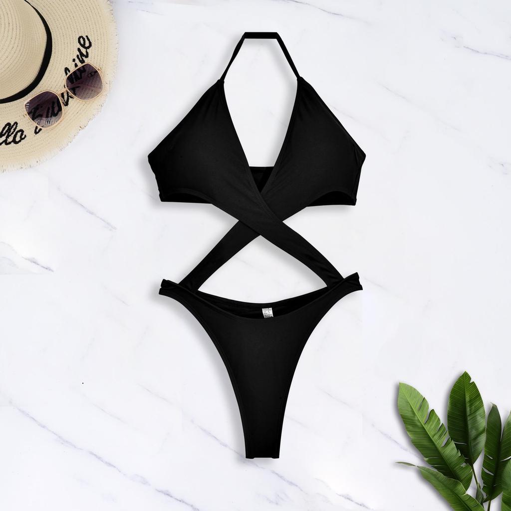 2025 Multicolor European & American Sexy Backless One-Piece Bikini Swimsuit