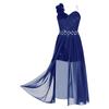 Vestito da Festa con Applicazione Brillante di Perline per Ragazze Tuta con Pizzo e Paillettes Romper con Sovrapposizione in Chiffon Vestito per Compleanno e Ballo di Fine Anno