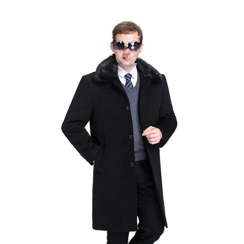 Men's Business Casual Wool Blend Overcoat
