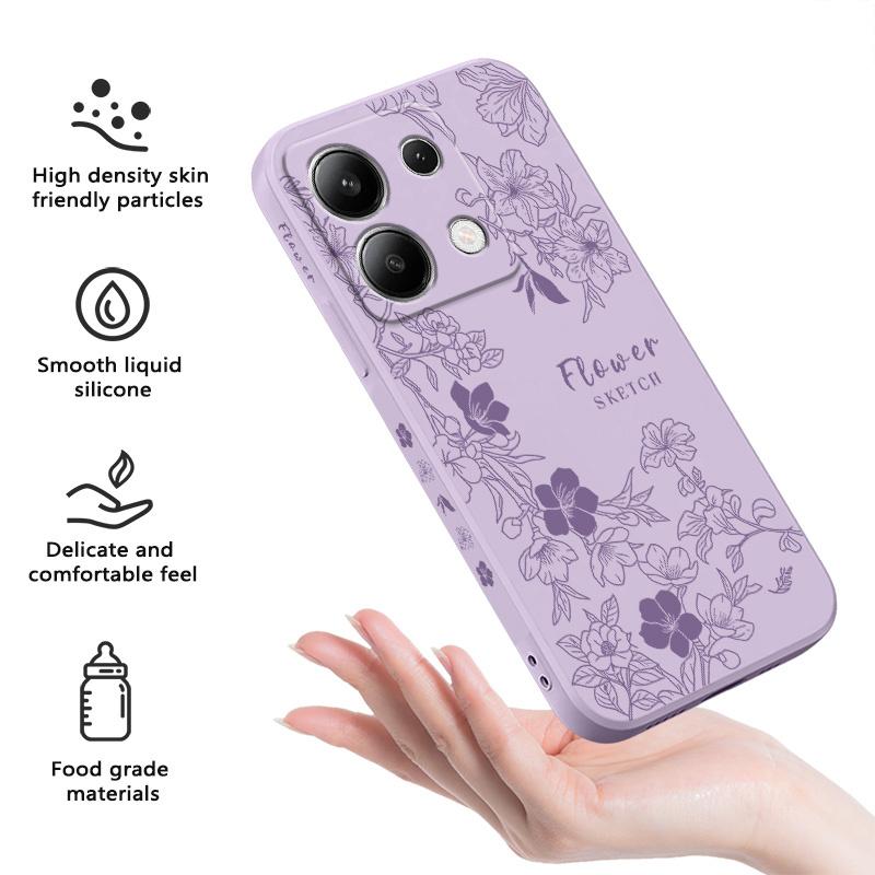Line Morning Glory Phone Case For Xiaomi Redmi Note 14 13 12 12S 11 11S 10 10S 9 9S Pro Plus 4G 5G Liquid Silicone Cover