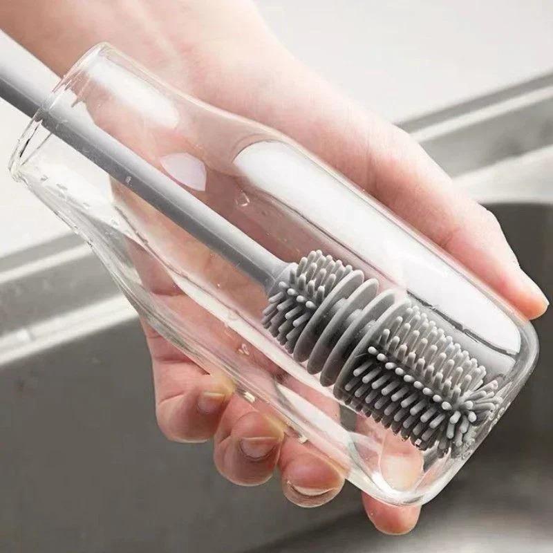 3pcs Silicone Bottles Brush Baby Bottles Clean Brushes Long Cleaning Brush Cup Brush for Scrubbing Useful Cleaning Product for Home