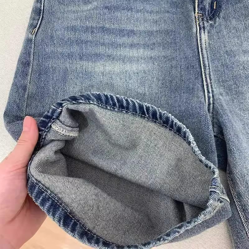 Summer 2025 Retro High-Waisted Denim Shorts - Trendy Slimming Mid-Length Style