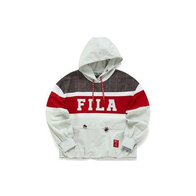 X MIHARA YASUHIRO Logo Print Color Block Sports Hoodie Women Hoodies Morning-Dew-Gray F11W213201F-GY