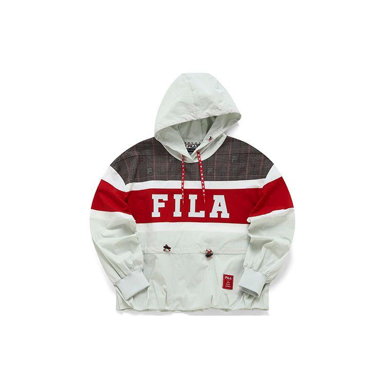 

FILA X MIHARA YASUHIRO Logo Print Color Block Sports Hoodie Women hoodies Morning-Dew-Gray F11W213201F-GY XL