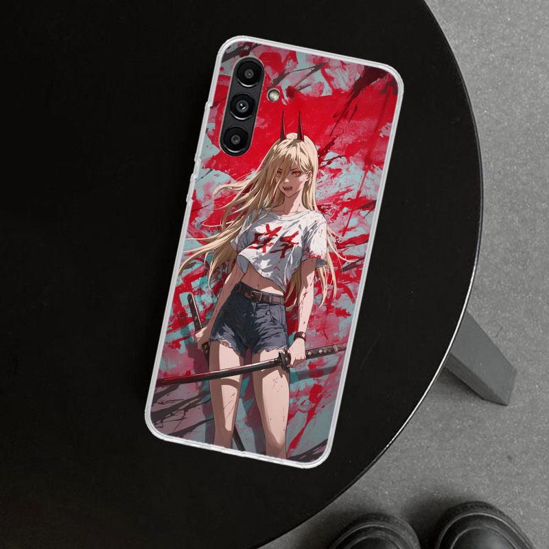 Chainsaw Mans Power Phone Case Cover for Samsung Galaxy A17 A16 A26 A36 A56 A57 A37 A15 A25 A35 A55 A14 A24 A34 A54 A13 A23 A33