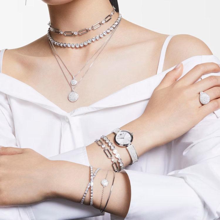 Swarovski Imber Chain Type Rhodium Plated Bracelet Women Bracelet Silver 5682666