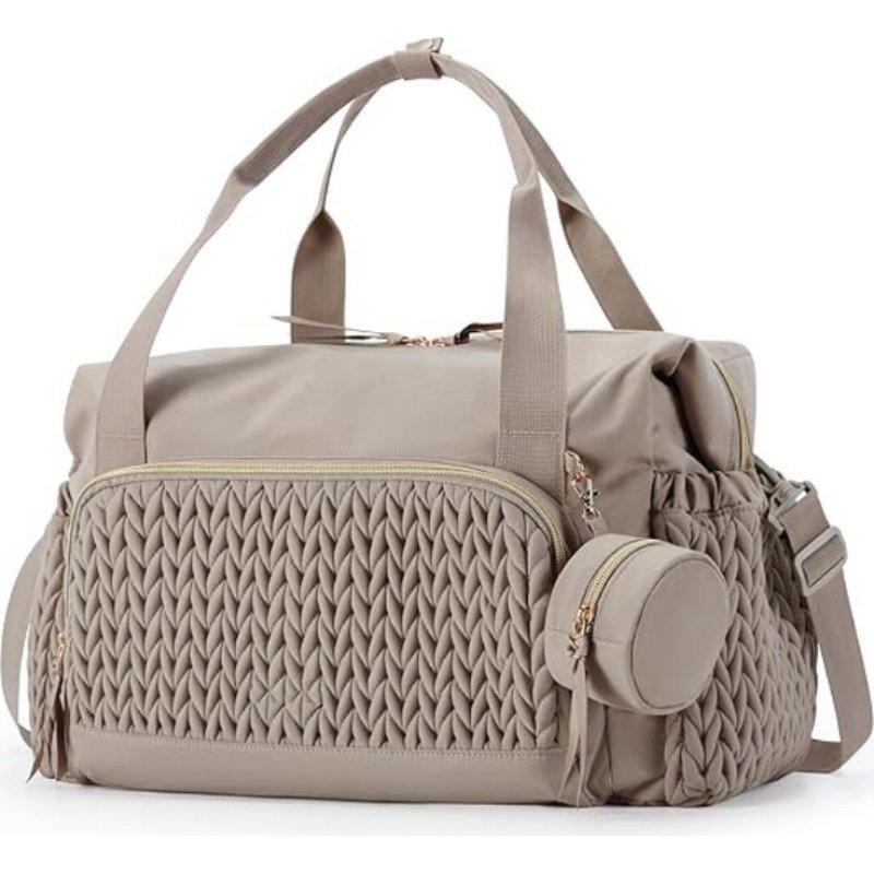 Large Capacity Diaper Bag, Multifunctional Travel Mommy Bag with Insulated Pocket & Pacifier Case, Waterproof Baby Hospital Bag