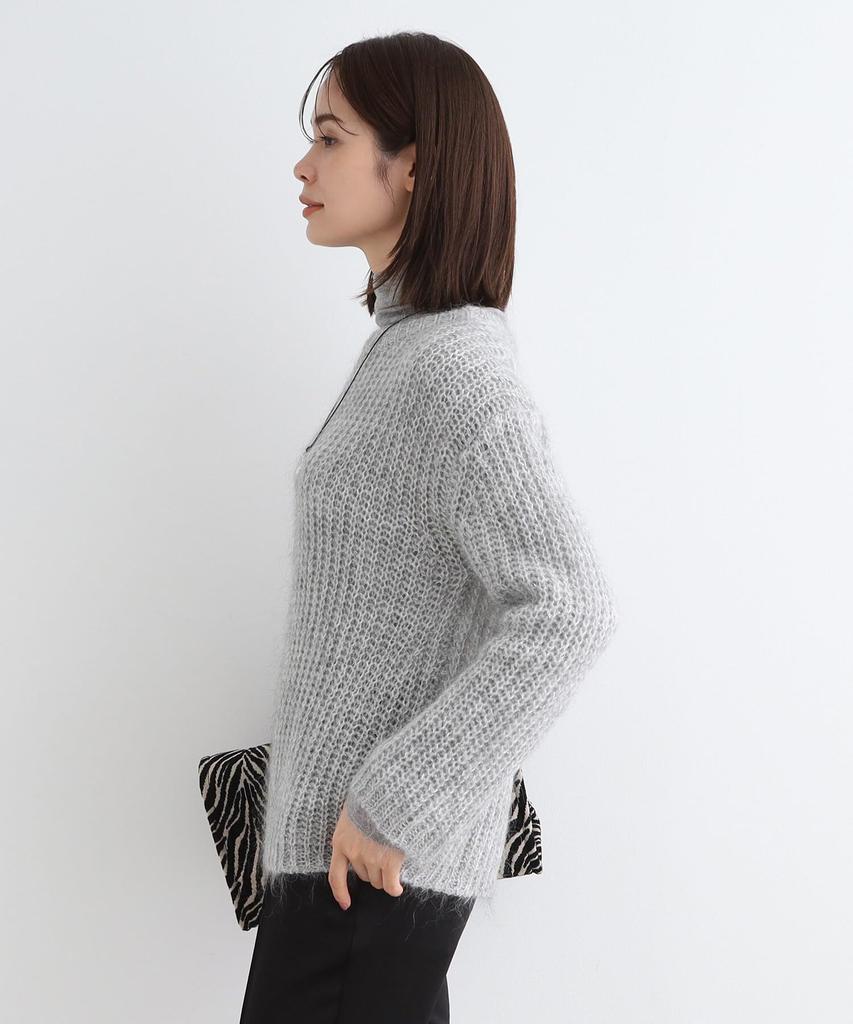 INDIVI Hairy Loose Knit 12719432 Light Gray Size 38 Knitwear/Sweater [Washable/Mohair Blend] Lamé Women's (011) (M)