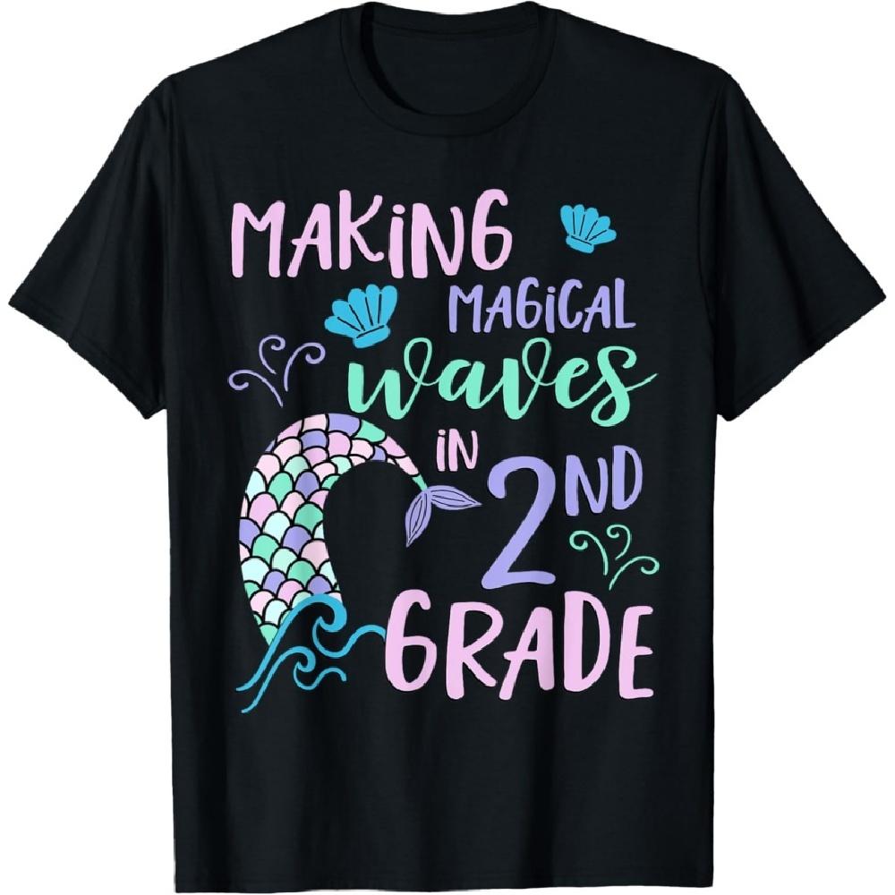 

2nd Grade Cute Mermaid Girls Second Grade Making Waves T-Shirt XXXXXL