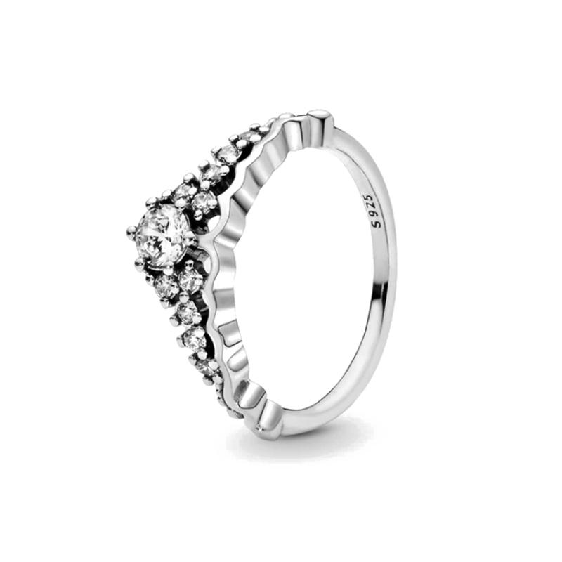White Series Original 925 Silver Women Finger Rings for Women Silver Daisy Rose Mom Heart Zirconia Stone Luxury Jewelry