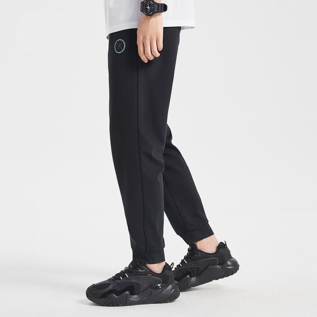 Li-Ning Wade Series Drawstring Pocket Knitted Sports Pants Men Bottoms Black AKLQ567-1