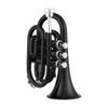 Mini Pocket Trumpet Bb Flat Brass Material Wind Instrument with Mouthpiece Gloves Cleaning Cloth Carrying Case