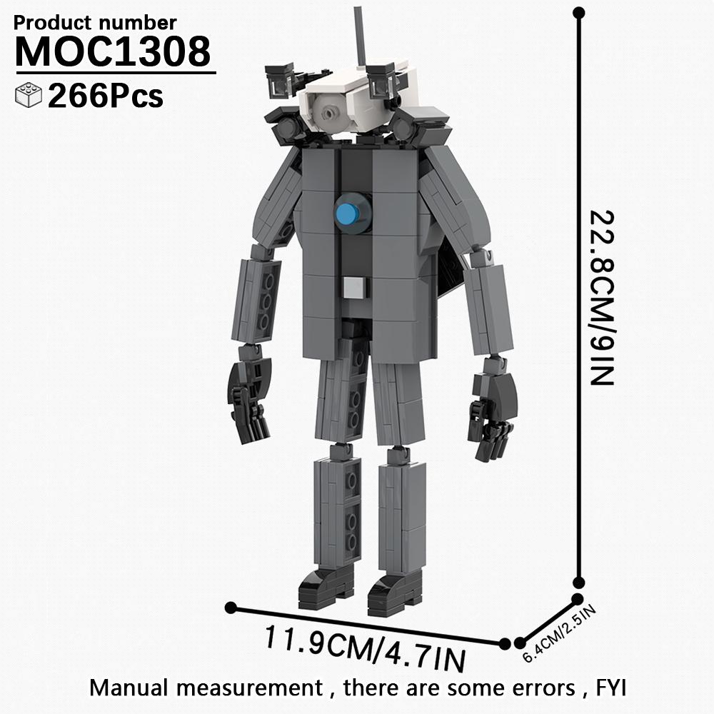MOOXI Skibidi Toilet Kempingová sada MOC Kostky Hra Super Titan Boss Woofer TV Kamera Reproduktor Sirénový Muž Boss Stavebnice Dětské Hračky