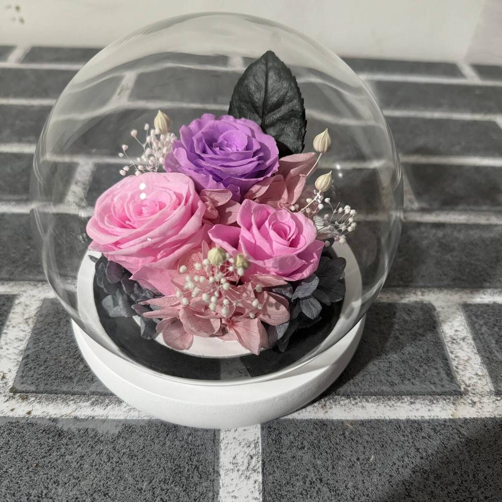 Eternal Flower Spherical Glass Cover Rose Sunflower Gift Christmas Valentine's Day Gift Eternal Flower Spherical
