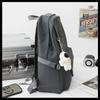 Unisex Advanced PU Schoolbags for College Students High School Elegant Black 3 Pcs Set Backpack with Study Bag Pencil Box