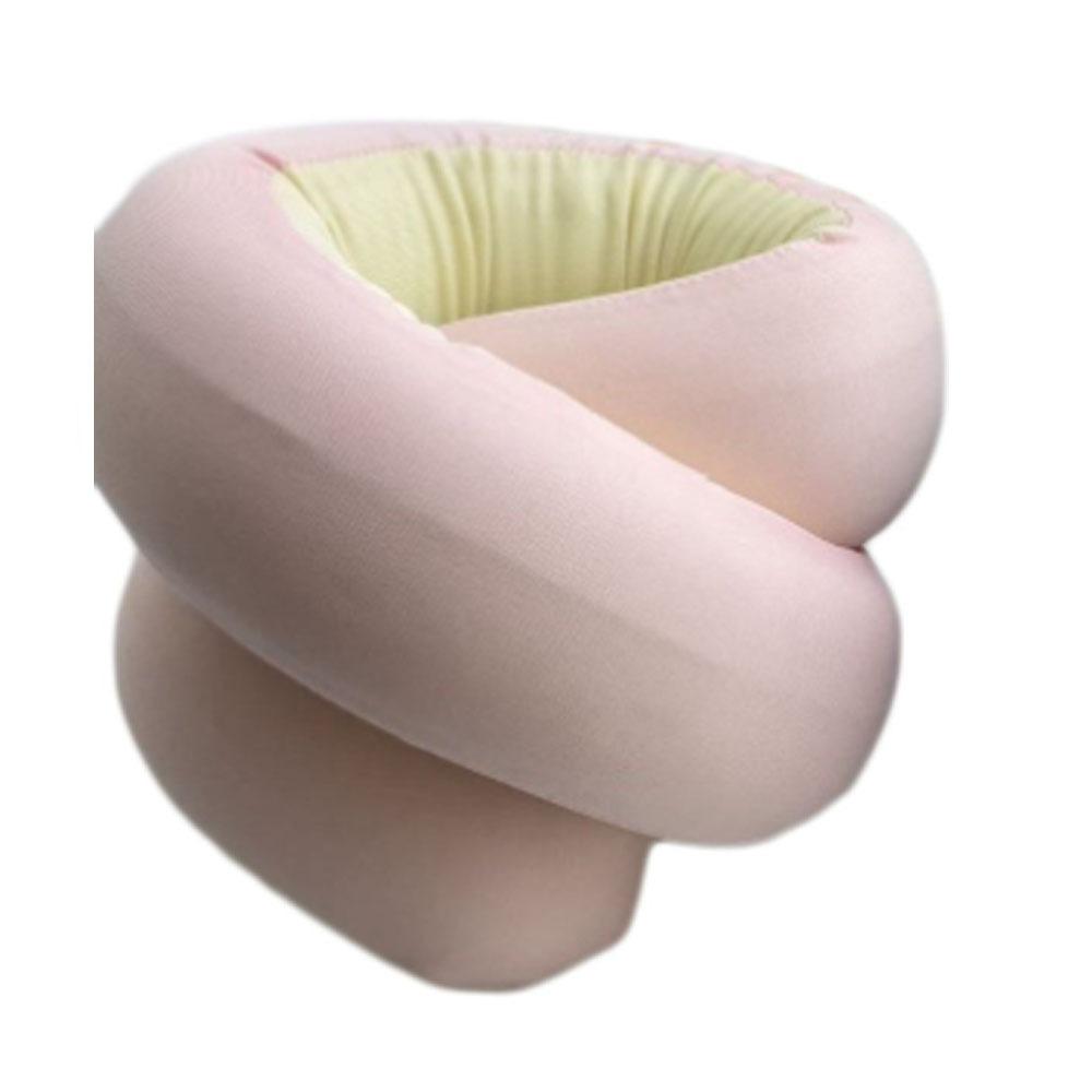 

New Design Freely Shapeable Travel Pillow Easy to Storage Portable Travel Neck Pillow Nylon Adjustable 360°Neck Pillow Home рожевий