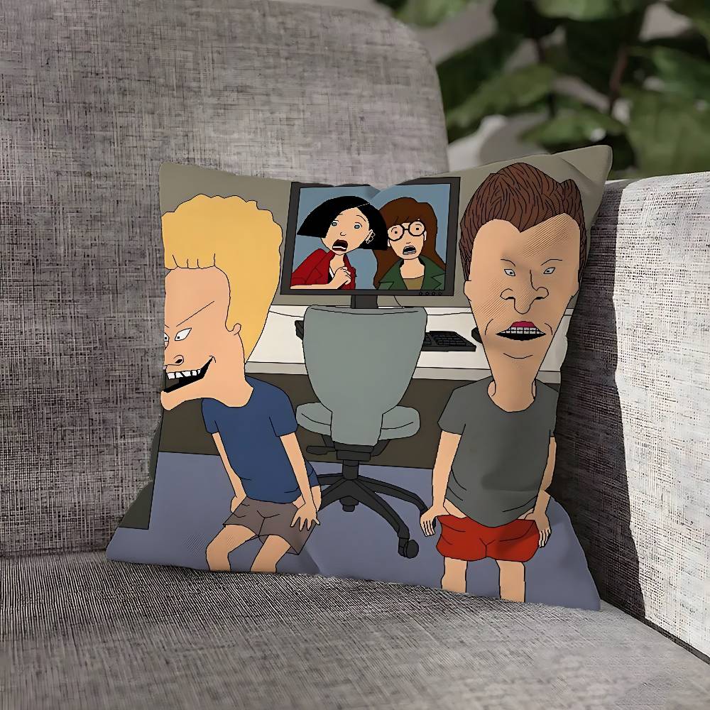 B-Beavis and B-Butt-H-Head Throw Pillow Case For 45x45cm 40x40cm 55x55cm 50x50cm 30x30cm Square Car Pillowcase Shell