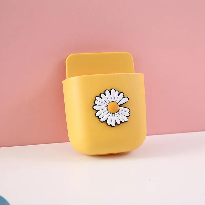 Cute Storage Rack Desk Organizer Pen Holder Self Adhesive Stationery Holder Remote Control TV Mobile Phone Holder Office Supply