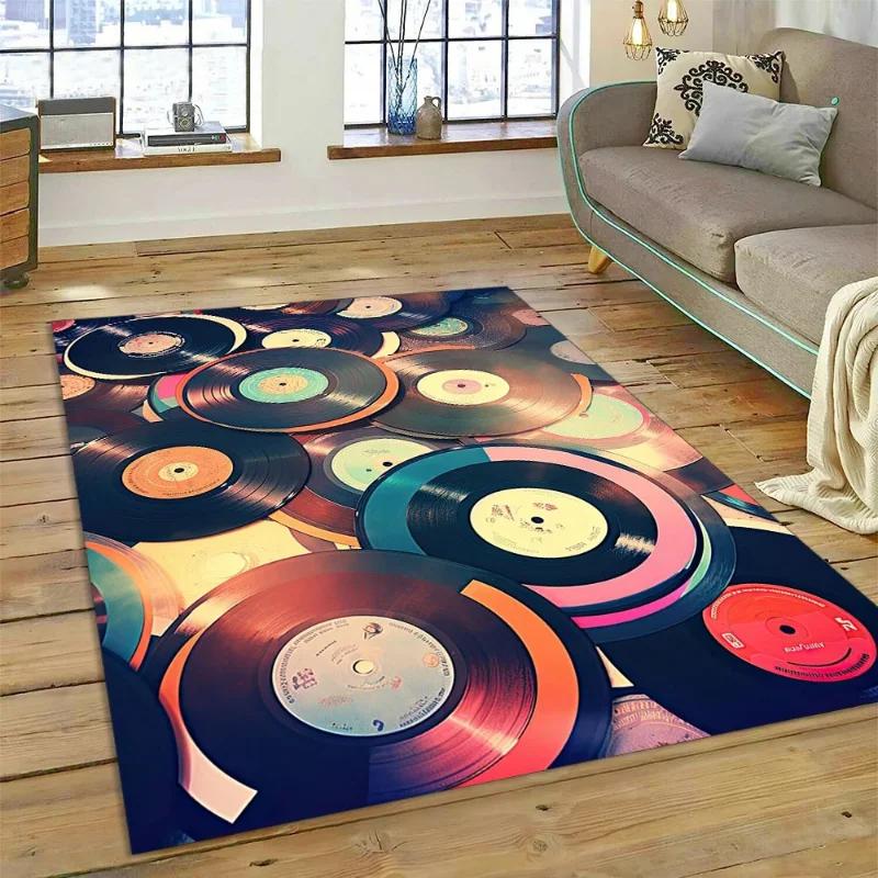 Retro Cassette Tape Carpets for Living Room Decoration Home Hallway Balcony Bathroom Mat Non Slip Parlour Sofa Large Floor Rug