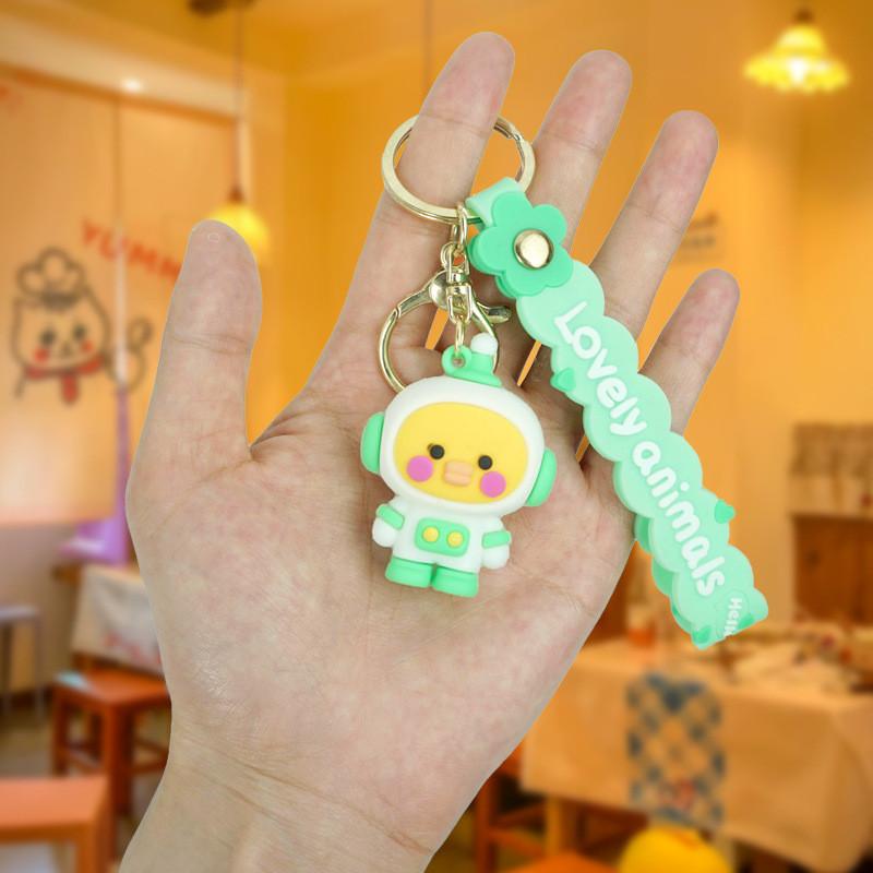 Adorable Cartoon Animal Keychain Cute Bag Charm Rubber Key Accessory Couple Key Holder