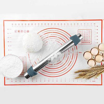 Stainless Steel Rolling Pin with Adjustable Thickness Comfortable Grip Integrated Roller Cylinder Home Supply