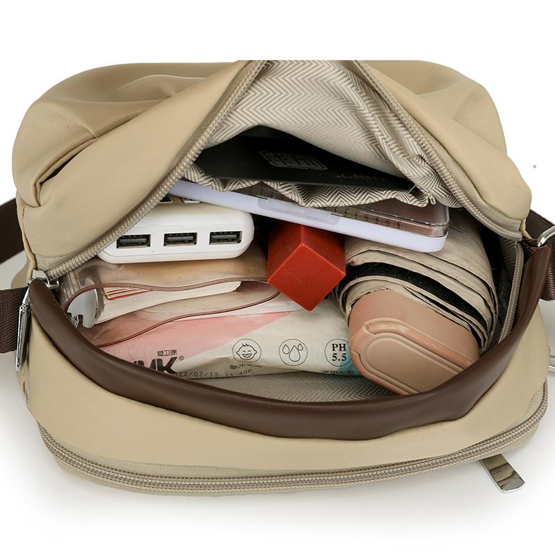 Solid Color Nylon Bag Women's Large Capacity Shoulder Crossbody Bag