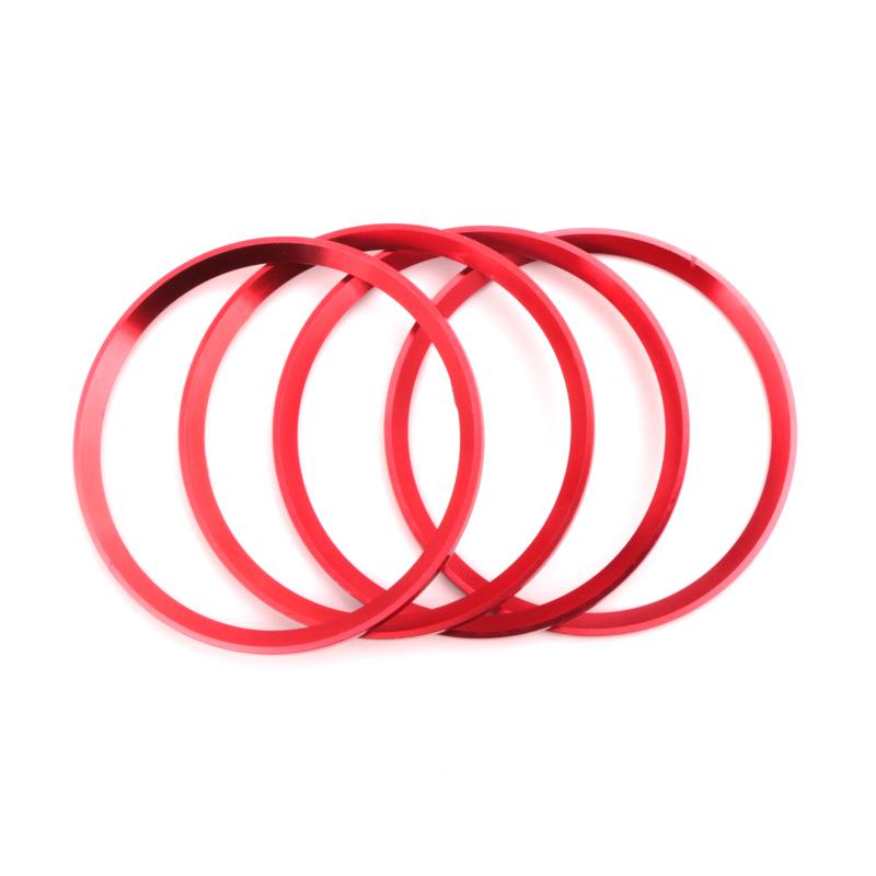 

4pcs Car modified wheel hub decorative Circle Colorful aluminum alloy ring sticker for VW Volkswagen Golf Polo jetta car styling красный