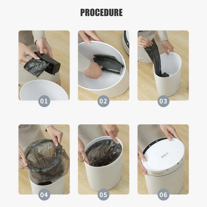 Smart Trash Can Automatic Electric Induction Touchless Garbage Can with Lid Bathroom Livingroom Intellegant Waterproof Trash Bins Touch-free Waste Bin