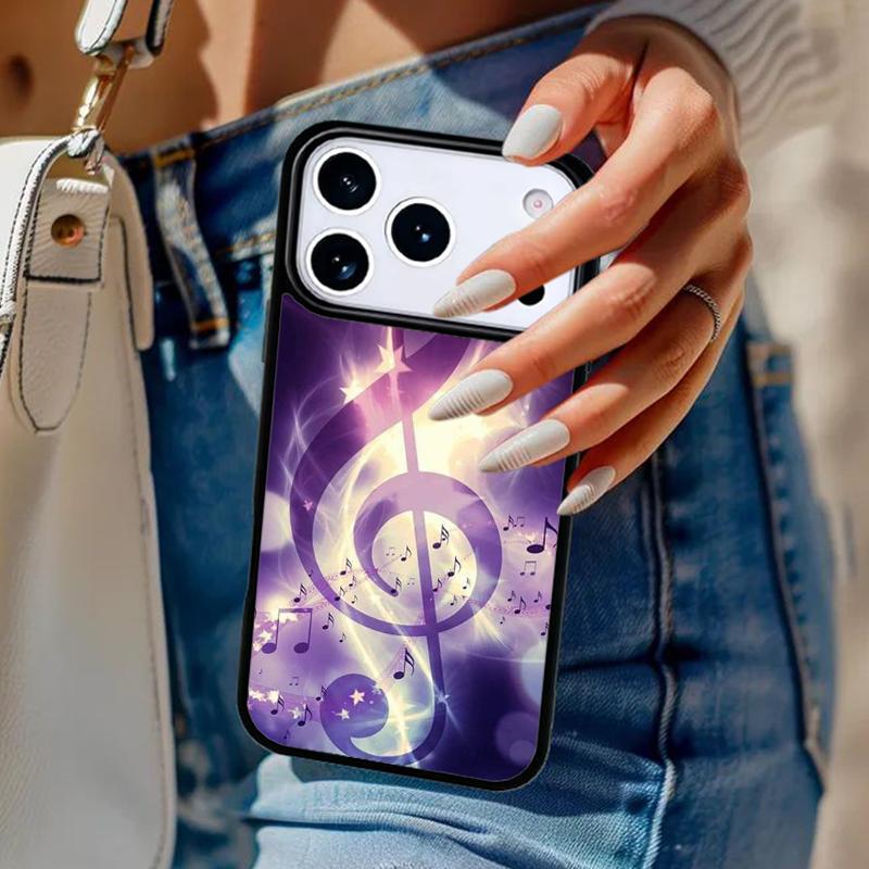 Music Notes soft Phone Case For iPhone 17 Air 14 15 13 12 Max Cover For Apple 16e 11 Pro Max Plus Coque