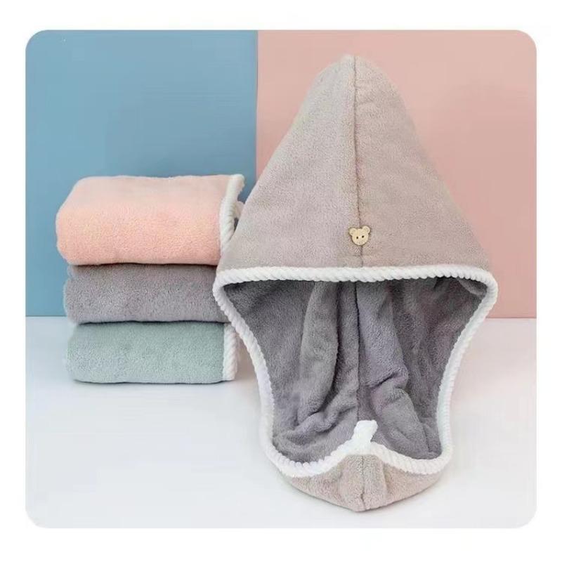 Double-layer Coral Fleece Dry Hair Cap Women's Microfiber Absorbent Quick-drying HeadscarfDry Hair Towel
