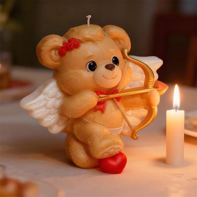 Candle Molds Silicone 2 Pieces Resin Casting Mould 3D Stereo Bear Shape Candle Making Molds Silicone For Dating DIY Holidays