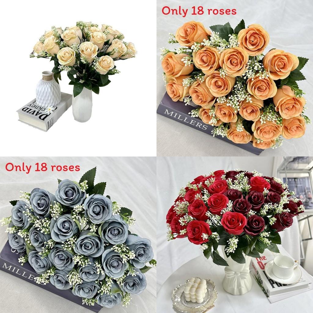 Artificial Rose Floral Arrangement 18 Head For Wedding Venue And Home Decoration