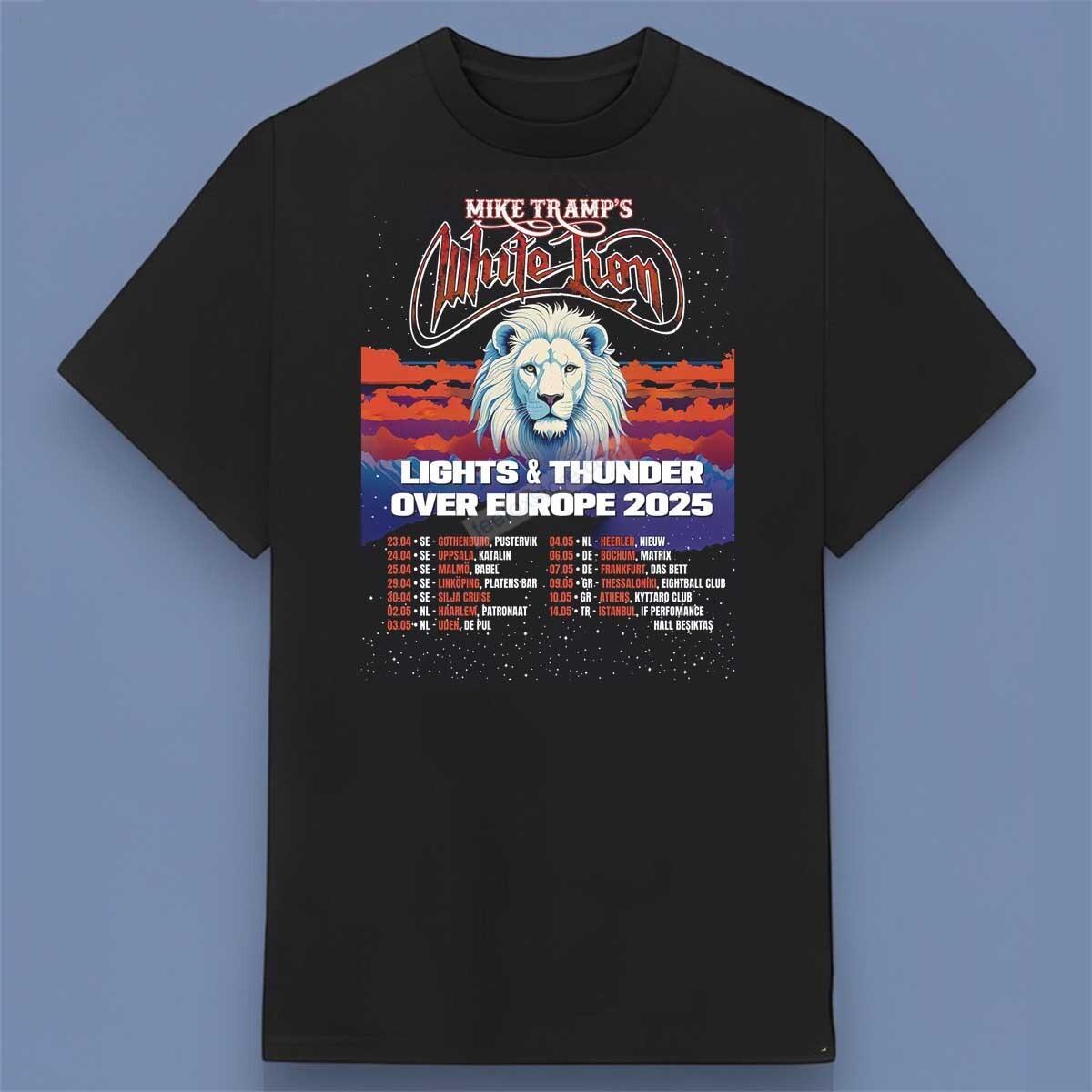 Mike Tramp White Lion band Lights Thunder Tour 2026 Shirt All Size S-4XL XXXXL