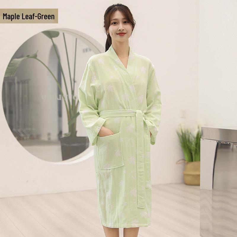 

Women s Summer Cotton Kimono Bathrobe - Lightweight, Absorbent, and Elegant Sleepwear M