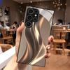Golden Streamlined Glass Phone Case Suitable for Samsung Galaxy S26 S25 S24 S23 S22 S20 FE/Ultra/Plus Anti Drop Back Cover