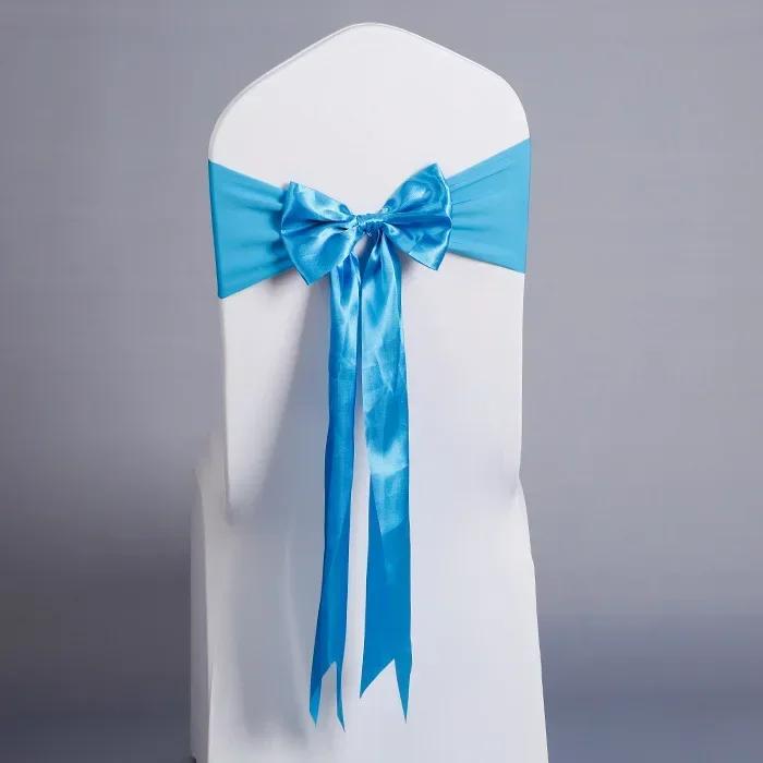 Wedding Decoration Satin Chair Sash Colour Design Bow Tie Birthday Party Festival Hotel Show Shiny Look Luxury Dining Room