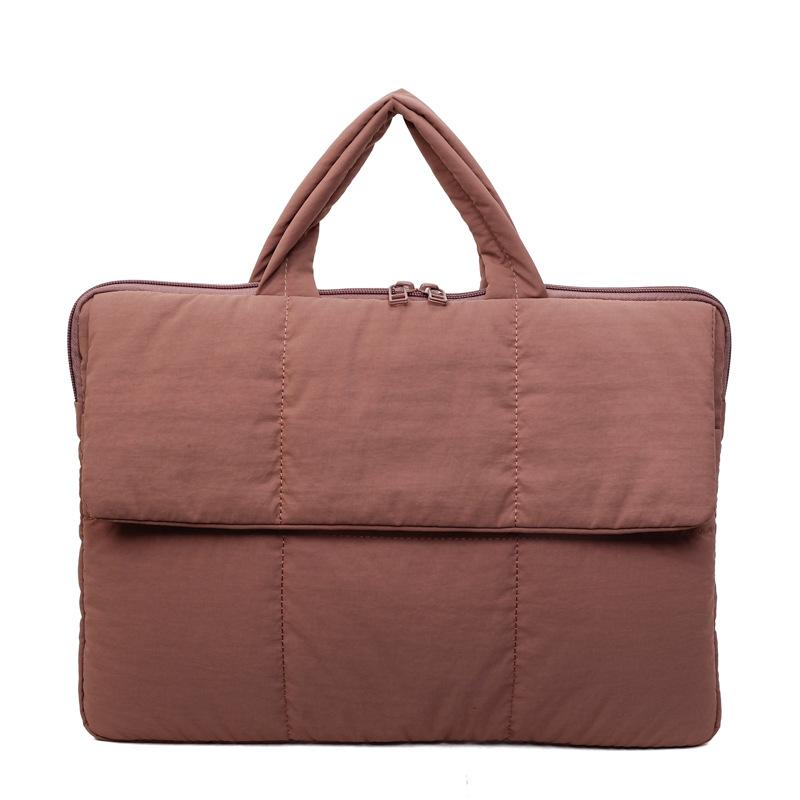 Korean version of large capacity cotton laptop bag simple casual padded clothing bag fashion trend work commuting tote bag