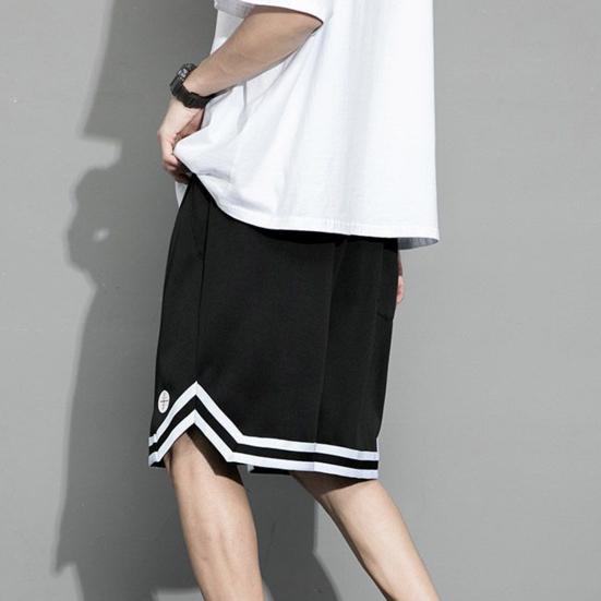 Pánské letní šortky Elastický pas Nastavitelná stahovací šňůrka Sportovní šortky s kapsami Jednobarevné Široké nohavice Ležérní šortky