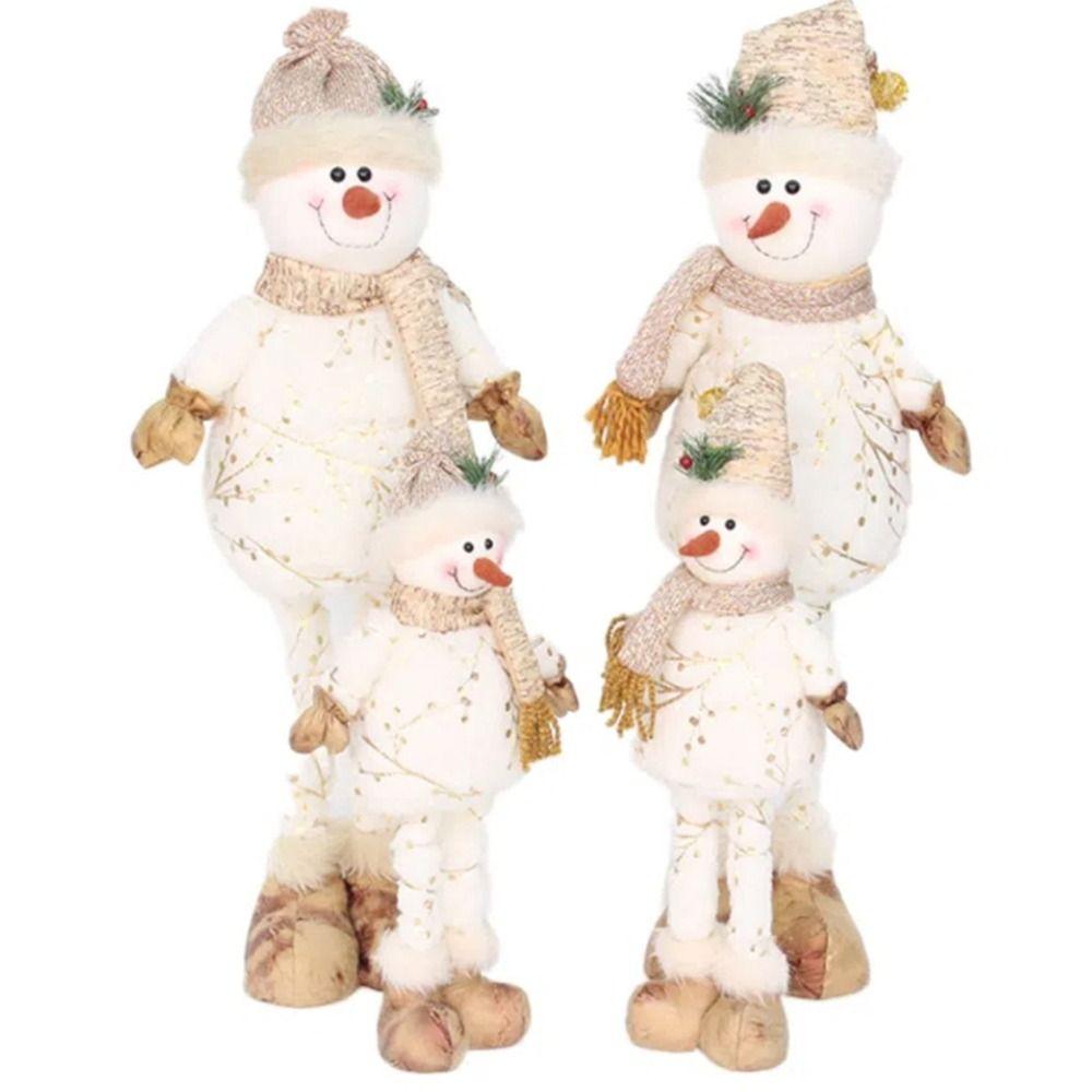 Festival Christmas Snowman Telescopic Doll Printing Merry Christmas Decoration  New Year Supplies