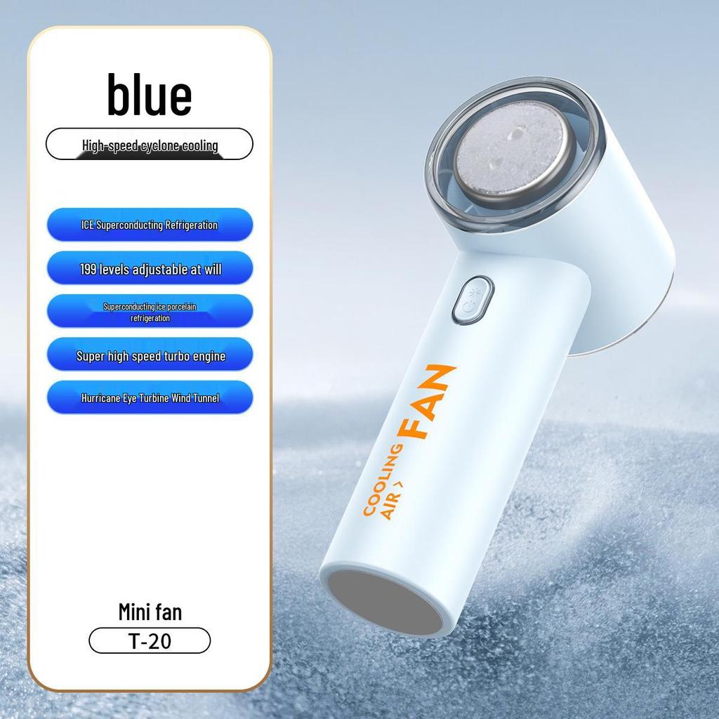 2026 USB Handheld Mini Fan: Digital Display, 199-Speed, High-Speed Turbine