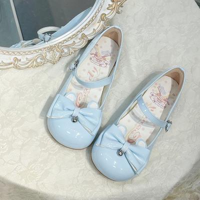 Lolita Lolita Low-heeled Single Shoes Women's 2025 Spring New Bow Student Versatile JK Uniform Small Leather Shoes