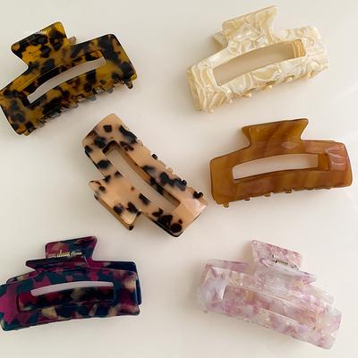 Vintage Klipclips Dames Haarclips Luipaardpatroon Marmering Haarspelden Krab voor Haar Meisjes Haarklauw Haaraccessoires Nieuw