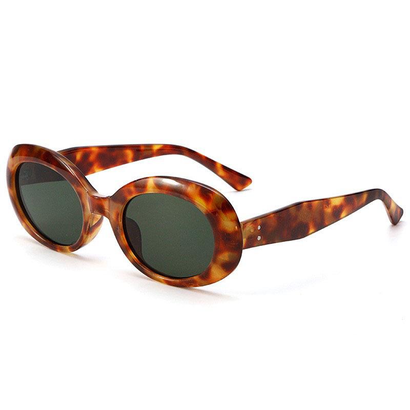 

Солнцезащитные очки в ретро-белой овальной оправе для женщин, солнцезащитные очки премиум-класса от ветра