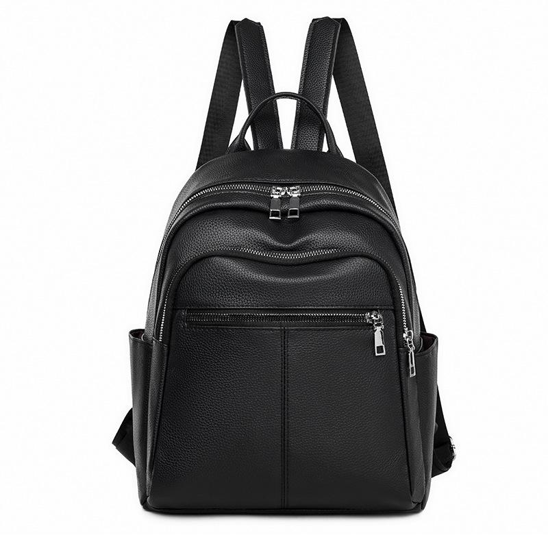 

2025 urban simple pu leisure travel backpack women s backpack чорний