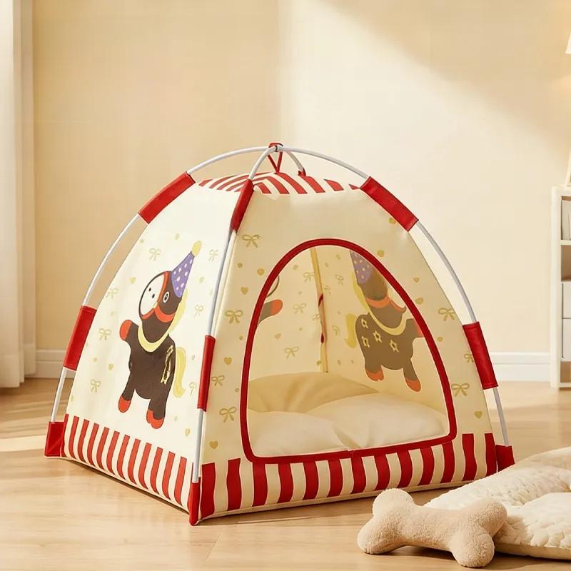 Cat tent, cat house for summer, suitable for all seasons, foldable outdoor tent, dog house, cooling mat, pet cat nest M 2-4kg