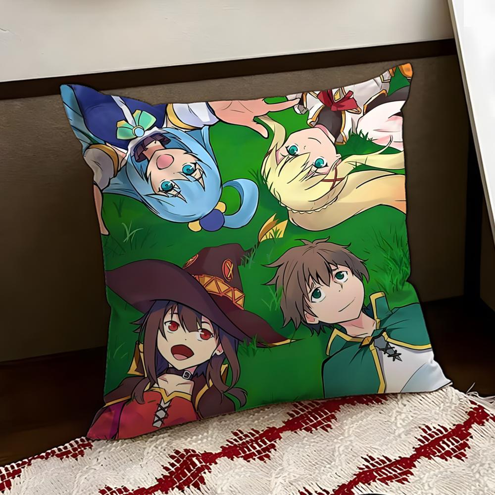 Anime IIsekai QQuartet Cushion Cover Reversible Soft Durable Pillow Cover Home  Car MultiScene Use for Daily Comfort