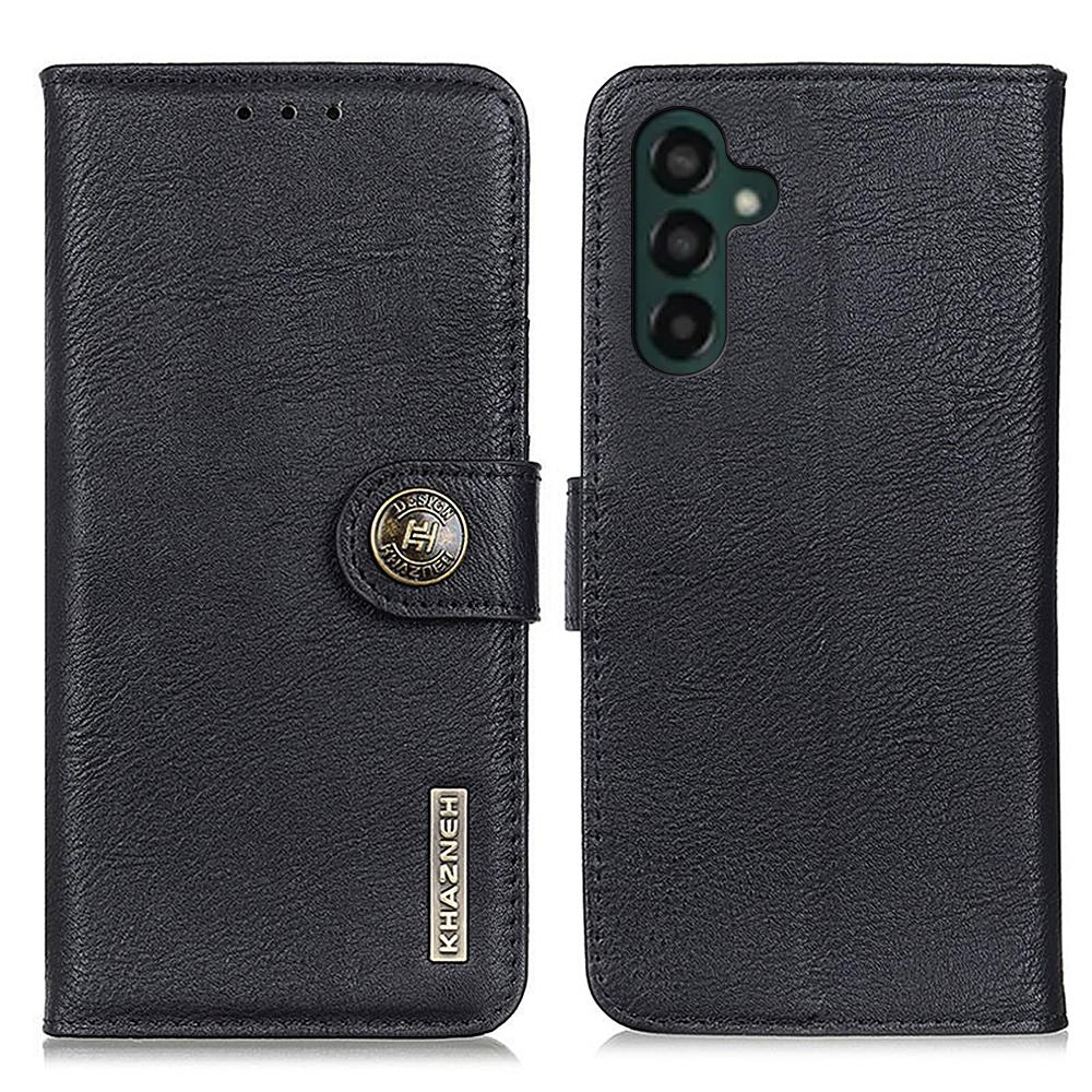 KHAZNEH For Samsung Galaxy A35 5G Leather Cases Stand Cowhide Texture Phone Cover Wallet
