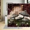 Fantasy Fairy Tale World Shower Curtain Vine Door Green Forest Mushroom Animal Bathroom Decor Polyester Bath Curtains With Hooks
