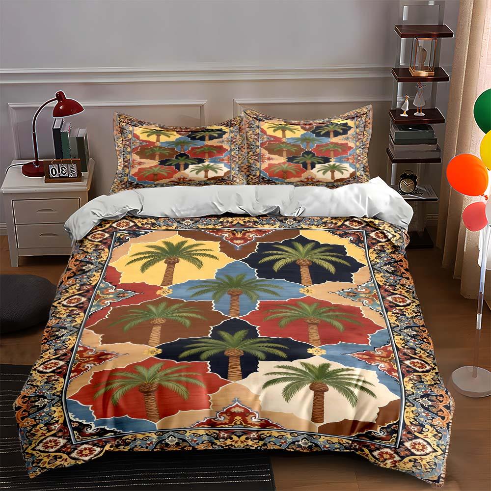 

Palm, colorful, ornamental. Bedding Duvet cover sets Duvet covers Pillowcases gifts (1 * Duvet Cover 2 * Pillowcases, without duvet insert) 135x200cm