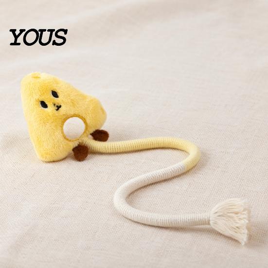 Silent Cat Play Toy Cotton Rope Toy, Plush Cloud Carrot Cheese Chew Stuffed Crocodile for Indoor Cats Teething Relief, Interactive Woven